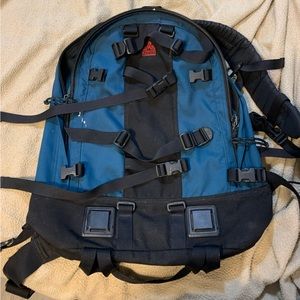 Blue/green travel backpack